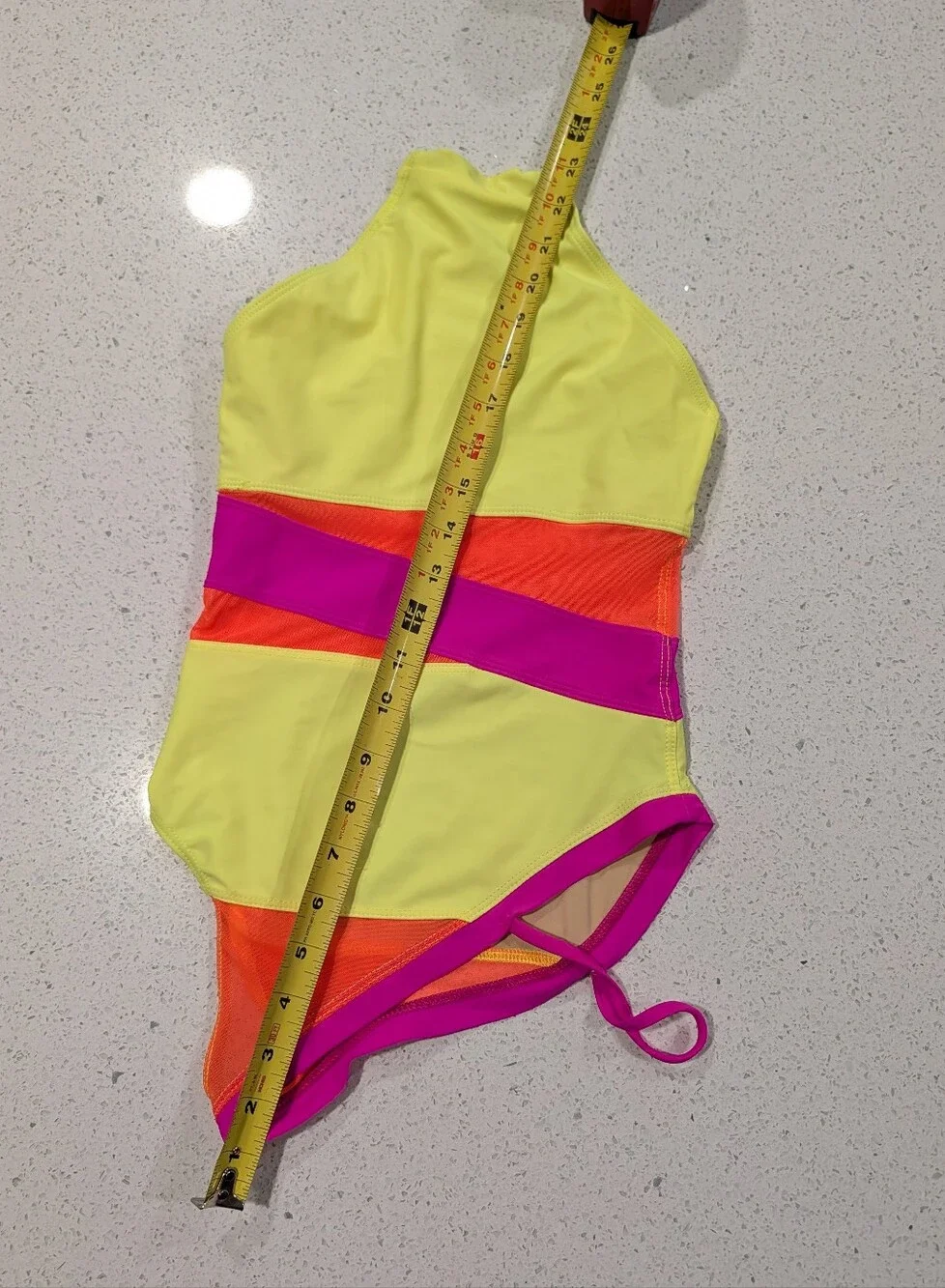 Y2K Style Kandi Kouture Dance Gymnastics Leotard 7/8 Large NEON 90's Asymmetric